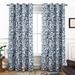 DriftAway Porch & Den Ouzel Floral Watercolor Blackout Lined Window Curtain Panel Pair Navy 52 width x 84 length 84 Inches