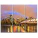 Design Art Calgary at Night - 3 Piece Graphic Art on Wrapped Canvas Set