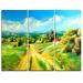 Design Art Color of Summer - 3 Piece Painting Print on Wrapped Canvas Set
