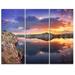Design Art Large Summer Clouds Reflection - 3 Piece Graphic Art on Wrapped Canvas Set