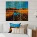 DESIGN ART Designart Orange Meadows Under A Light Blue Sky Traditional Print on Natural Pine Wood - 3 Panels 45 inches x 40 inches - 3 Panels