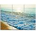 Design Art Bright Blue Tranquil Seashore - 3 Piece Graphic Art on Wrapped Canvas Set