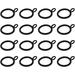 Curtain Rings with Eyelets 1 Inch Metal Black Curtain Rings 25mm Inner Diameter Drape Sliding Eyelet Rings Fits for 3/4 Inch Curtain Rod and Below 16Pcs