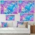 DESIGN ART Designart Purple And Blue Liquid Art III Modern Canvas Wall Art Print 32 in. wide x 16 in. high