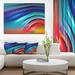 DESIGN ART Designart Beautiful Fractal Rainbow Waves Extra Large Floral Canvas Art Print 32 in. wide x 24 in. high