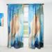 DESIGN ART Designart Blue And Brown Luxury Abstract Fluid Art V Modern Curtain Panels 52 in. wide x 63 in. high - 1 Panel