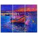 Design Art Boats and the City - 3 Piece Graphic Art on Wrapped Canvas Set