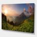 DESIGN ART Designart MountaIn Peak During Sunset Traditional Canvas Wall Art Print 44 in. wide x 34 in. high