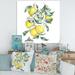 DESIGN ART Designart Branch of Yellow Lemons and Leaves I Tropical Canvas Wall Art Print 36 in. wide x 36 in. high