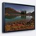 DESIGN ART Designart Lake and Pine Trees in Evening Extra Large Landscape Framed Canvas Art Print 40 in. wide x 30 in. high