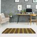 ArtVerse Arizona Football Luxury Plaid Area Rug Black/Red/Yellow 5 x 7 5 x 8