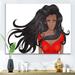 DESIGN ART Designart Portrait of African American Woman XIV Modern Canvas Wall Art Print 20 in. wide x 12 in. high