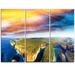 Design Art Aerial View of Great Ocean Road - 3 Piece Graphic Art on Wrapped Canvas Set