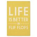 Life is Better in Flip Flops Simply Said Birch Wood Wall Sign (6x9 Rustic Home Decor Ready to Hang Art)