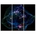 Design Art Blue Lights of Network - 3 Piece Graphic Art on Wrapped Canvas Set