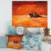 DESIGN ART Designart Fishing Boat During Evening Glow Nautical & Coastal Canvas Wall Art Print 20 in. wide x 12 in. high