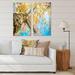 DESIGN ART Designart Under Branch of Yellow Cherry Tree Trees Canvas Wall Art Print 2 Piece Set 20 W x 40 H x 1 D x 2 Pieces