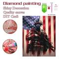 5D DIY 5D Diamond Art Kits Kits for Adults Kids Eagle American Flag Soldier 4 Th July of Diamond Art American Flag Gem Crystal Rhinestone 5D Diamond Art Kitss Kits for Home Wall Decor Gift