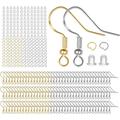 925 Sterling Silver Earring Hooks 750PCS Earring Hooks Kit 250PCS/125Pairs Gold & Silver Hypoallergenic Earring Hooks with 250PCS Open Jump Rings and 250PCS Rubber Earring Backs for Jewelry Making