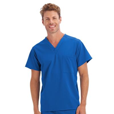 Men's Big & Tall One Pocket Unisex Scrub Top by Jockey in Royal (Size XL)