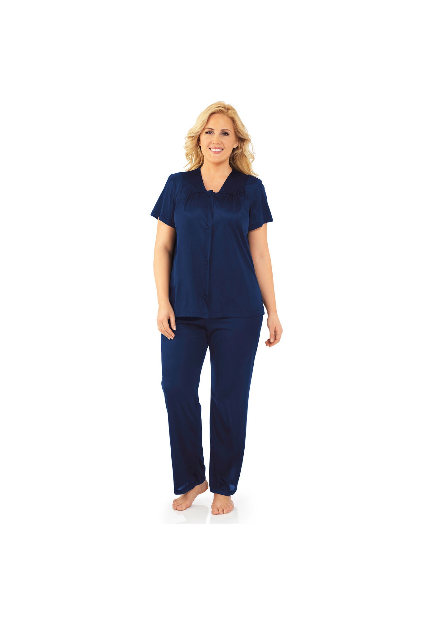 Plus Size Women's Short Sleeve Pajama by Exquisite Form in Navy (Size 3X)