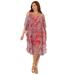 Plus Size Women's Open-Shoulder Chiffon Dress by Catherines in Paisley Print (Size 18 W)