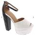 Jessica Simpson Shoes | Jessica Simpson Women's Dameka Ankle Strap Platform Sandal Wedge | Color: Black/White | Size: 11