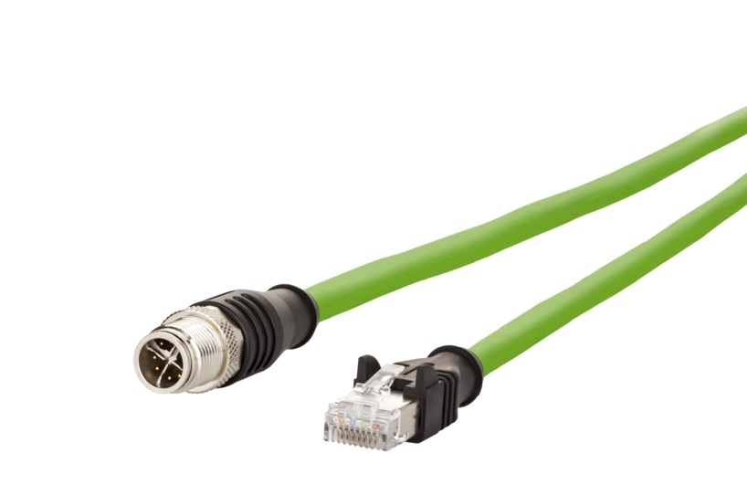 METZ CONNECT M12 X-kodiert, 1,0 m, M12 Stecker gerade - RJ45 Stecker gerade, PUR Image