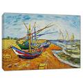 ARTSPRINTS Fishing Boats Oil Paint by Van Gogh Re Print On Framed Canvas Wall Art Home Decoration 30’’ x 24’’ inch(76x 60 cm)-18mm Depth