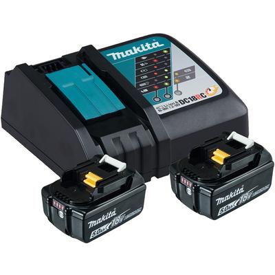 Akku Starter-Set MAKITA "Power Source-Kit BL1850B", schwarz, 18 V 5mAh, Akkumulatoren, 2 Akkus 5 Ah, 18 V, inkl. Schnell