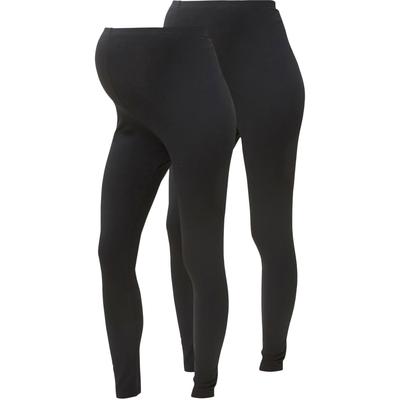Umstandsleggings MAMALICIOUS "MLLEA", Damen, Gr. L (40), N-Gr, schwarz (schwarz, schwarz), Jersey, Obermaterial: 95% Baumwolle, 5% Elasthan, unifarben, Basic, lang, Hosen, in körpernahem Fit