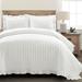 Reyna Ruffle Reversible Oversized Quilt White 3Pc Set King - Lush Decor 21T014293