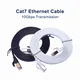 Câble Ethernet Cat7 6 blanc et noir 20m 15m 10m 8m 5m cordon réseau RJ45 pour modem routeur