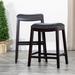 Red Barrel Studio® Bar Stool Wood/Leather in Black/Brown | 30 H x 20.25 W x 17 D in | Wayfair CC8580233F4046C6AC700B215517D460
