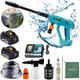 Teetok - Petrol pressure washers,Cordless Pressure Washer, Water Gun Spray High Power Jet Wash Car Cleaner 18V+2x5.5A Battery+1xDC18RC