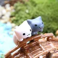 Décorations de jardin en plastique 6 pièces magnifique dessin animé chat Micro meubles