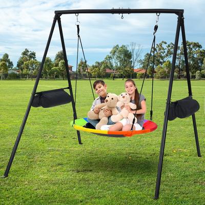 440lbs Swing Set with 40 Inch Saucer Tree Swing, Swivel, Sandbag