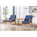 Wood and Fabric Tufted Living Room/Bedroom Accent Chair Set of 2 with Side Table