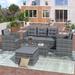 5-piece Outdoor UV-Resistant Patio Sofa Set with Storage Bench
