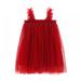 BULLPIANO Baby Girls Special Occasion Tulle Tutu Dress Toddler Sleeveless Sundress for 0-6Years