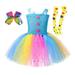 B91xZ Toddler Girl Outfits Summer Kids Toddler Baby Girls Fancy Dress Princess Pageant Dress Carnival Tutu Princess Blue Sizes 6-8 Years