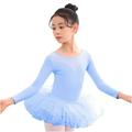 Summer Savings Clearance! 2023 Itsun Ballet Leotards for Girls Baby Girls Children s Dance Clothes Summer Long Sleeves Training Clothes Ballet One-piece Performance Clothes Skirt Set Blue 3-4 Years