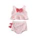 B91xZ Baby Swimwear Girl Backless Kids Swimsuit Baby Girls Two Swimwear Piece Ruffle Print Striped Girls Swimwear Pink Sizes 6-12 Months