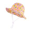 Honeeladyy Sun Protection Beach Bucket Hats for Kids Summer Kids Colorful Fruit Print Sun Protection Hat Fisherman Hat With Hat Rope