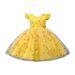 Princess Dress Pageant Party Long Flower Wedding Gown O-Neck Loose Flying Sleeve A-Line Dress 1-8 Years Child Sundress Streetwear Kids Dailywear Outwear