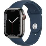 Pre-Owned Apple Watch Series 7 GPS+LTE 45MM Graphite Stainless Steel Case Abyss Blue Band (Refurbished: Good)