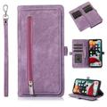 Flip Case Cover for Samsung Galaxy S21 FE Case Multi-Card Zipper Wallet Phone Case Leather Folio Flip Wallet Magnetic Wallet Case Phone Cover Case for Samsung Galaxy S21 FE Purple