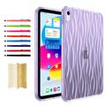 Clear Case for iPad Air 4th Generation 10.9 2020 Shockproof Thin Slim Transparent Flexible TPU Gel Silicone Lightweight Anti-scratch Back Cover Protective Shell Fit for iPad Air 4th Gen Lightpurple