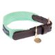Nomad Tales Bloom Dog Collar - Mint - Size S: 36-40cm Neck Circumference, 25mm Width