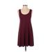 American Eagle Outfitters Casual Dress - A-Line Scoop Neck Sleeveless: Burgundy Print Dresses - Women's Size Small